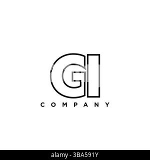 Trendy letter G and I, GI logo design template. Minimal monogram initial based logotype for company identity. Stock Vector