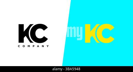 Trendy letter K and C, KC logo design template. Minimal monogram initial based logotype for company identity. Stock Vector