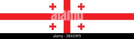 Flag of Georgia. Georgia flag long banner digital vector illustration. Stock Vector