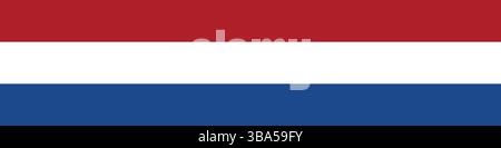Flag of Netherlands. Netherlands flag long banner digital vector illustration. Stock Vector