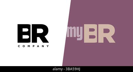 Trendy letter B and R, BR logo design template. Minimal monogram initial based logotype for company identity. Stock Vector