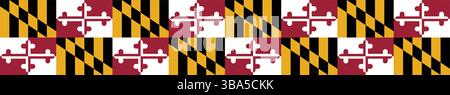 Flag of Maryland. Maryland flag long banner digital vector illustration. Stock Vector