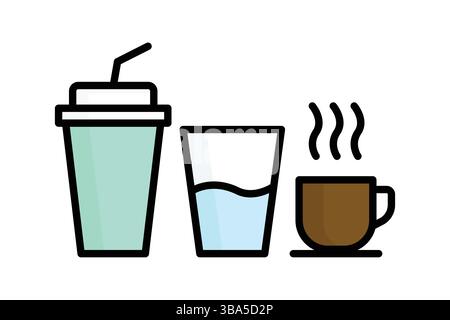 Beverage icon. colored outline icon style. icon related to drink. catering elements vector illustration Stock Vector