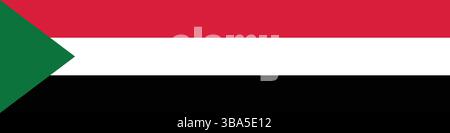 Flag of Sudan. Sudan flag long banner digital vector illustration. Stock Vector