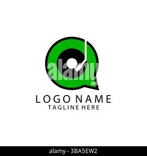 records chat logo design vector Stock Vector