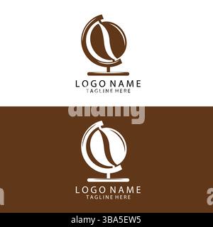 Globe coffee logo design inspiration vector template Stock Vector