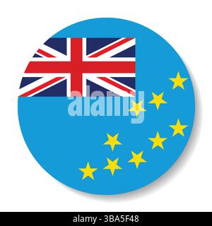 Flag of Tuvalu. Tuvalu button flag logo icon computer vector illustration design. Stock Vector