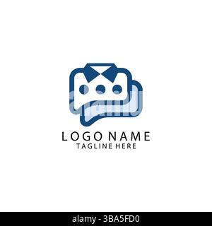 laundry chat logo design vector Stock Vector