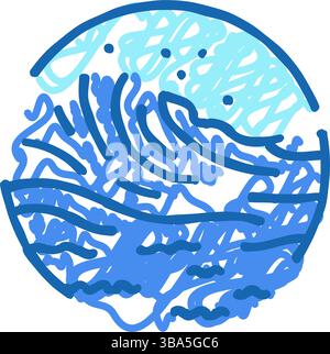 ocean waves tidal power color icon vector illustration Stock Vector ...