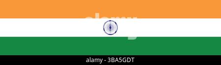 Flag of India. India flag long banner digital vector illustration. Stock Vector