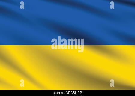 Flag of Ukraine. Ukraine flag official colors and proportion digital vector illustration. Wavy flag. Stock Vector
