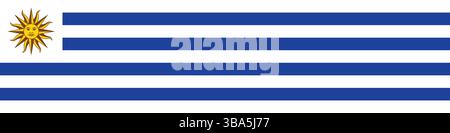 Flag of Uruguay. Uruguay flag long banner digital vector illustration. Stock Vector
