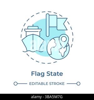 Flag state soft blue concept icon Stock Vector