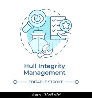 Hull integrity management soft blue concept icon Stock Vector