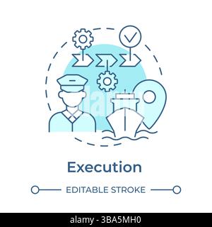 Execution soft blue concept icon Stock Vector