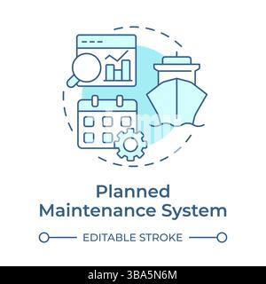 Planned maintenance system soft blue concept icon Stock Vector