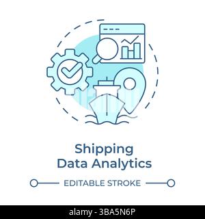 Shipping data analytics soft blue concept icon Stock Vector