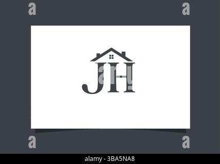 JH Real Estate Logo with House Design – Branding for Property and Housing Businesses Stock Vector