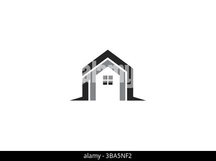 Minimalist House Logo Design Stock Vector