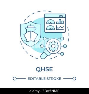 QHSE soft blue concept icon Stock Vector
