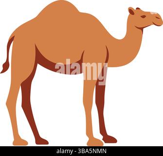 Minimalist Camel Illustration with Warm Earth Tones Stock Vector