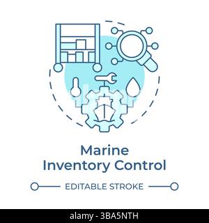 Marine inventory control soft blue concept icon Stock Vector