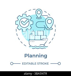Planning soft blue concept icon Stock Vector
