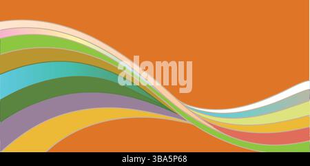 Vibrant, abstract, and colorful background featuring smooth, flowing waves. Modern digital art, web visuals, and futuristic aesthetic 4K wallpaper. Stock Vector