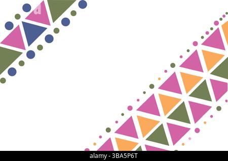 Abstract Seamless Geometric triangle background. Colorful geometrical border of triangles. Triangular vector. Design for fashion, fabric and textiles. Stock Vector