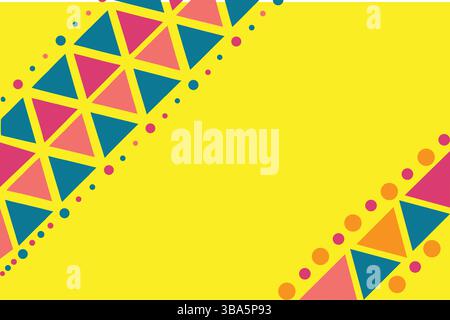 Abstract Seamless Geometric triangle background. Colorful geometrical border of triangles. Triangular vector. Design for fashion, fabric and textiles. Stock Vector
