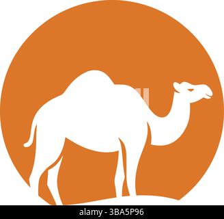 Minimalist Camel Silhouette in Desert-Inspired Design Stock Vector