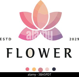 Elegant Flower Logo with Gradient Petals Stock Vector
