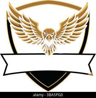 Majestic Eagle Emblem with Blank Banner Stock Vector