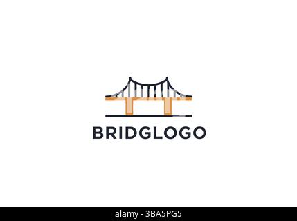Modern Bridge Logo with Bold Typography Stock Vector