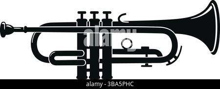 Black Silhouette of a Trumpet Stock Vector