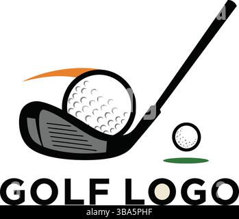 Golf Logo Design with Club and Ball Stock Vector