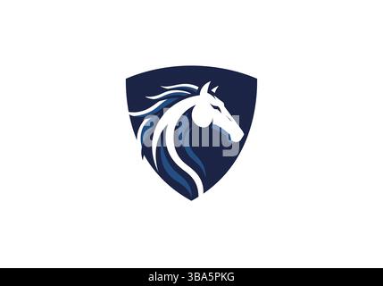 Horse Head Shield Logo – Powerful and Elegant Branding Stock Vector