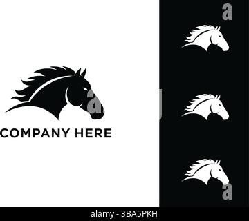 Stylized Horse Head Logo – Elegant Corporate Branding Stock Vector