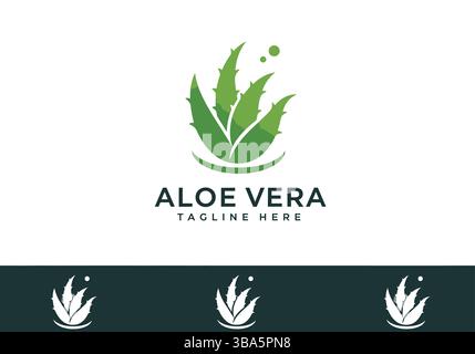Aloe Vera Logo – Clean and Natural Branding Stock Vector