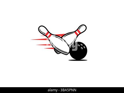 Bowling Strike – Dynamic Sports Action Stock Vector
