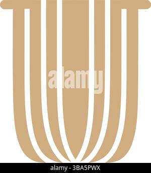 Elegant Curtain Logo Design with Flowing Fabric Elements Stock Vector