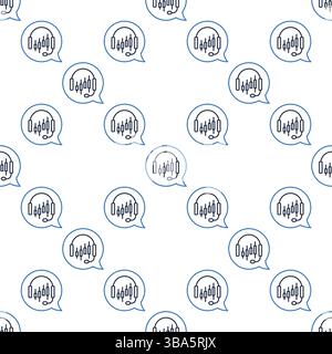 Automated Crypto Trading vector concept seamless pattern in outline style Stock Vector