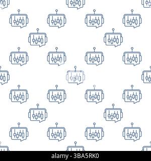 AI Trading Bot with Candlestick Chart vector concept thin line seamless pattern Stock Vector
