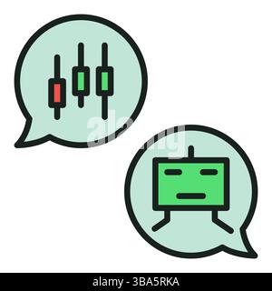 Automated Crypto Trading Chat vector concept colored icon or sign Stock Vector