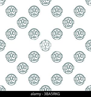 Crypto Trading Bot vector Online Automation Tools concept seamless pattern in thin line style Stock Vector
