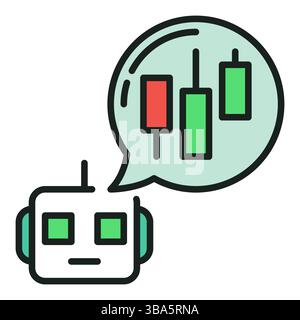 Cryptocurrency Trading Robot with Speech Bubble vector automation tools concept colored icon or design element Stock Vector