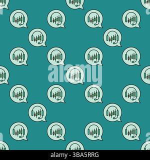 Automated Cryptocurrency Trading vector concept colored seamless pattern Stock Vector