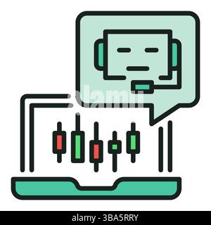 Laptop with Cryptocurrency Trading Bot vector concept colored icon or design element Stock Vector