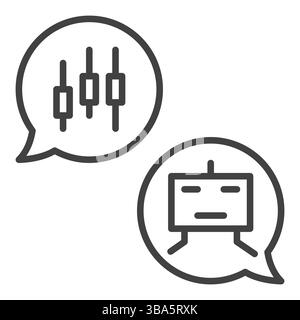 Automated Cryptocurrency Trading Chat vector concept icon or symbol in outline style Stock Vector