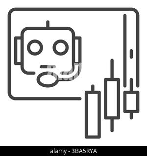 Algorithmic Trading Speech Bubble vector AI Bot concept linear icon or symbol Stock Vector